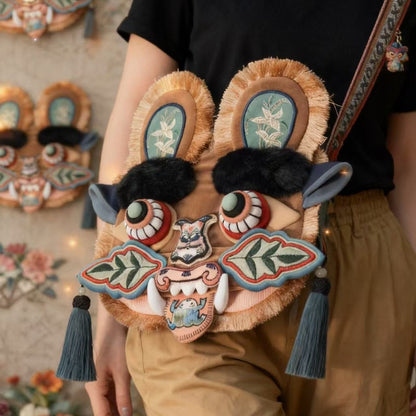 Chinese folk art intangible cultural heritage tiger head crossbody bag